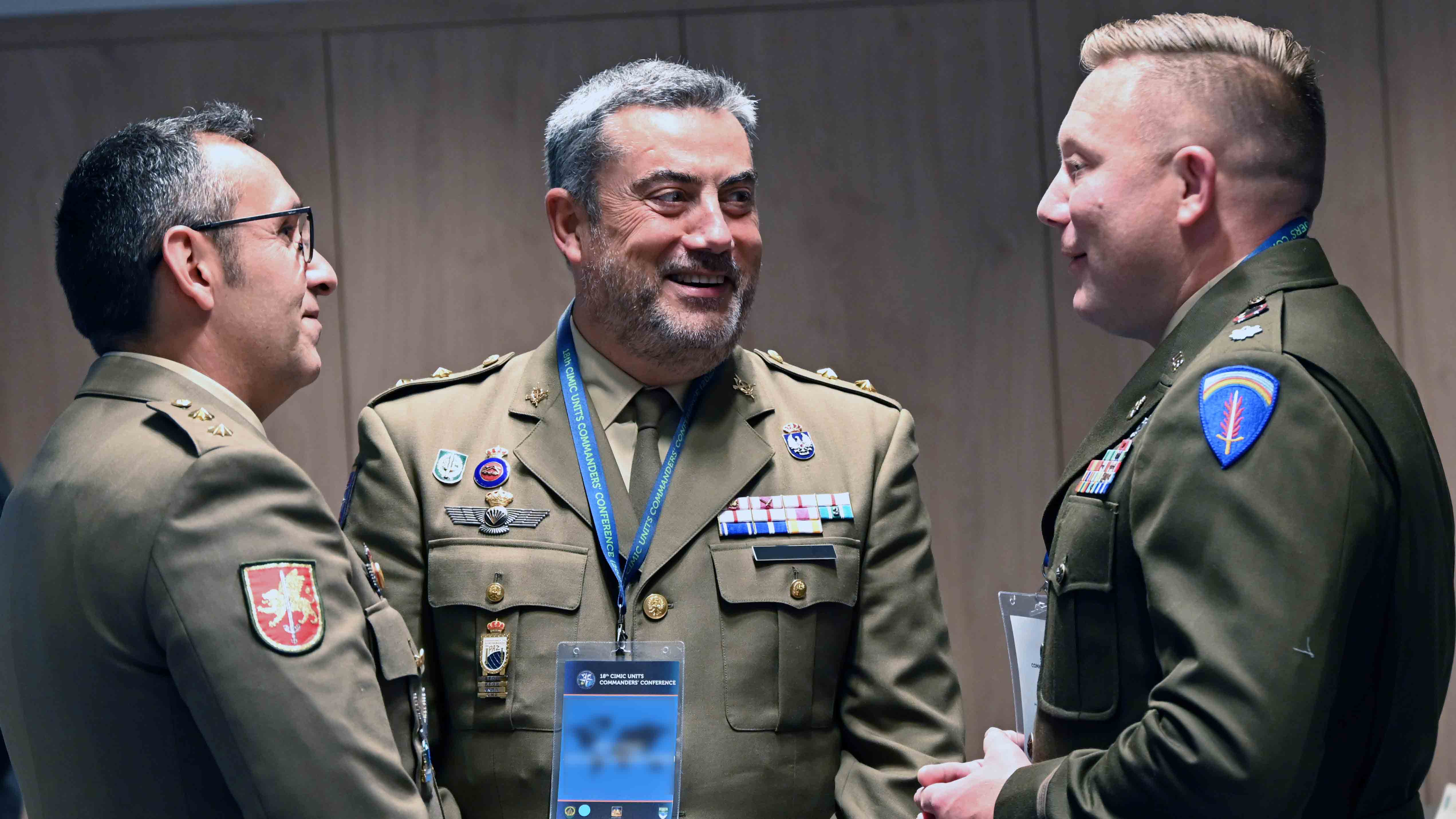 Military audience in discussion